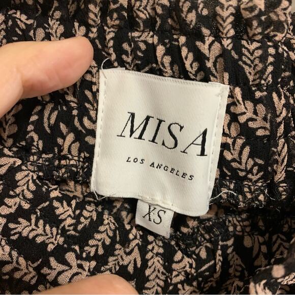 MISA Los Angeles Marion Black and Mauve Pink Tiered Ruffle Mini Skirt XS - Picture 4 of 10